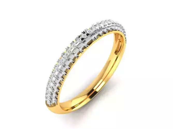 Band 3dm Render Details gold diamond eternity ring