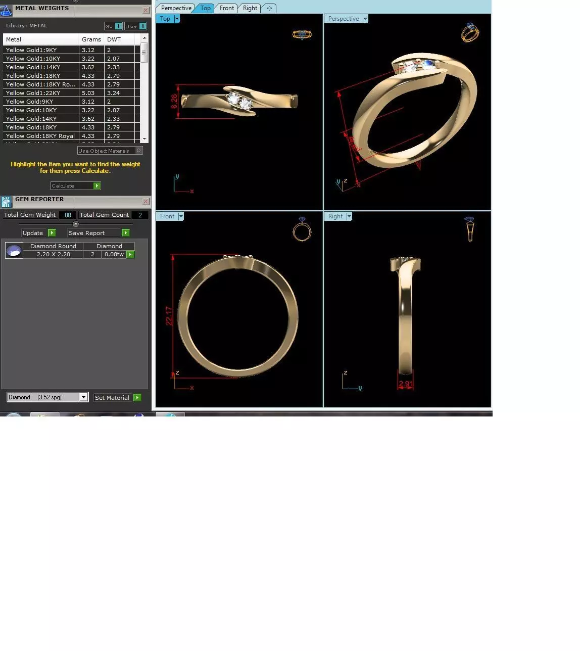 Band 3dm Render Details diamond ring gold 3D print model