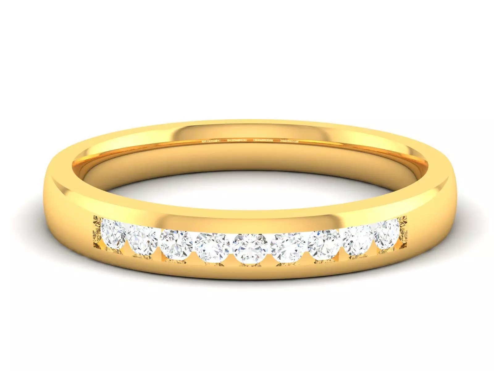 Band 3dm Render Details gold diamond wedding 3D print model