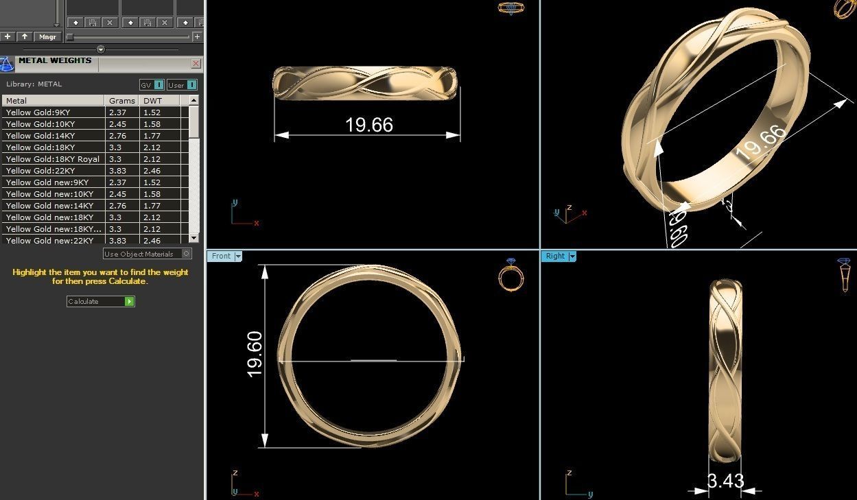 Band 3dm Render Details oval gold ring 3D print model_8