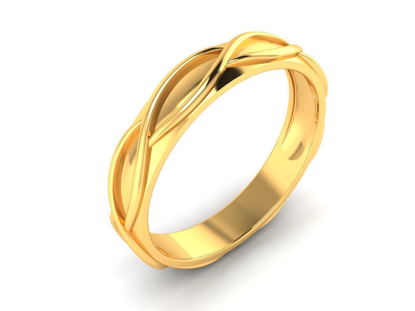 Band 3dm Render Details oval gold ring 3D print model_2