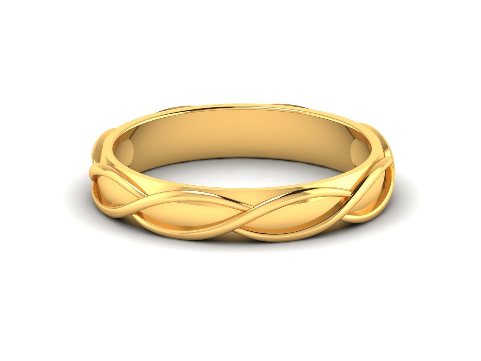 Band 3dm Render Details oval gold ring 3D print model_7