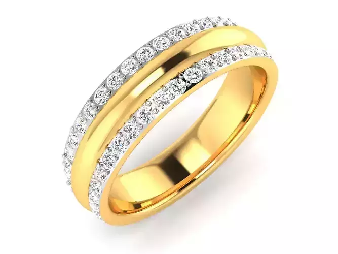 Band 3dm Render Details gold with diamonds
