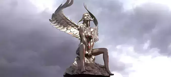 Egyptian goddess on cliffs