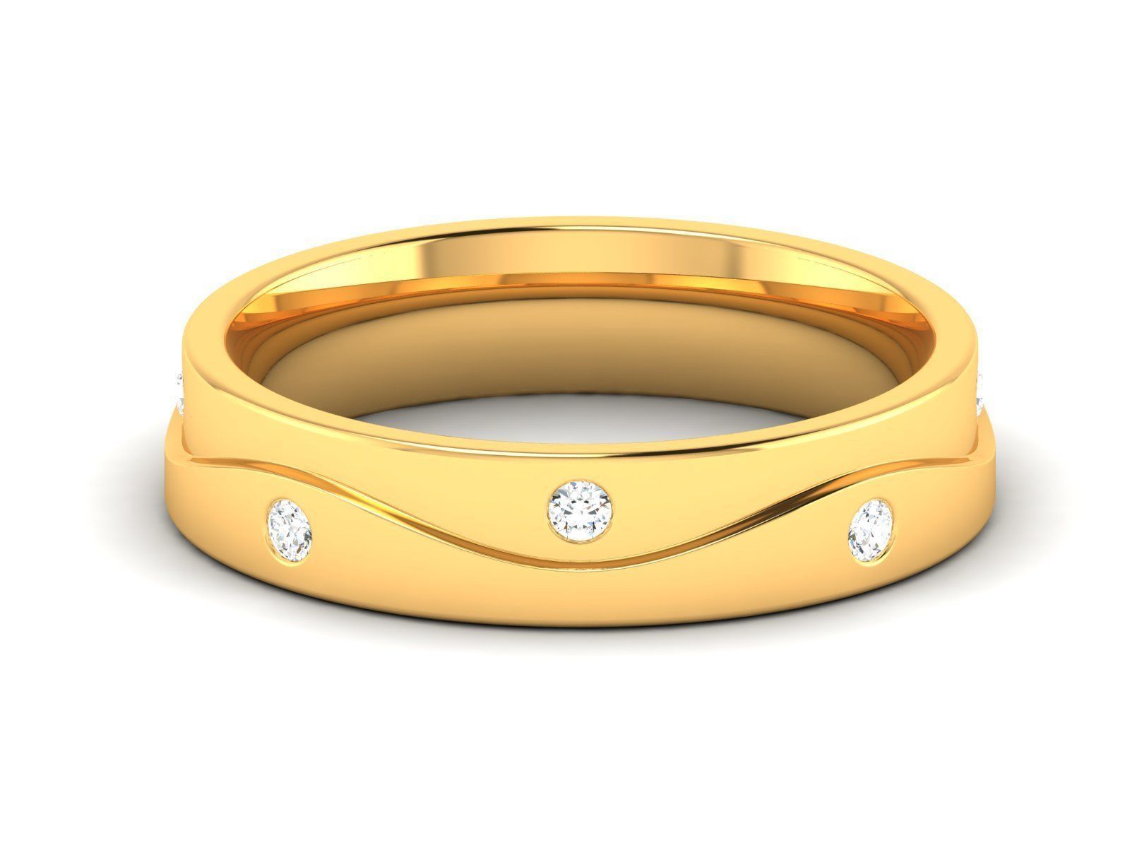 Band 3dm Render Details gold wedding with diamonds 3D print model_7