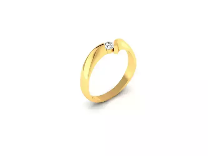 Band 3dm Render Details gold ring with diamond