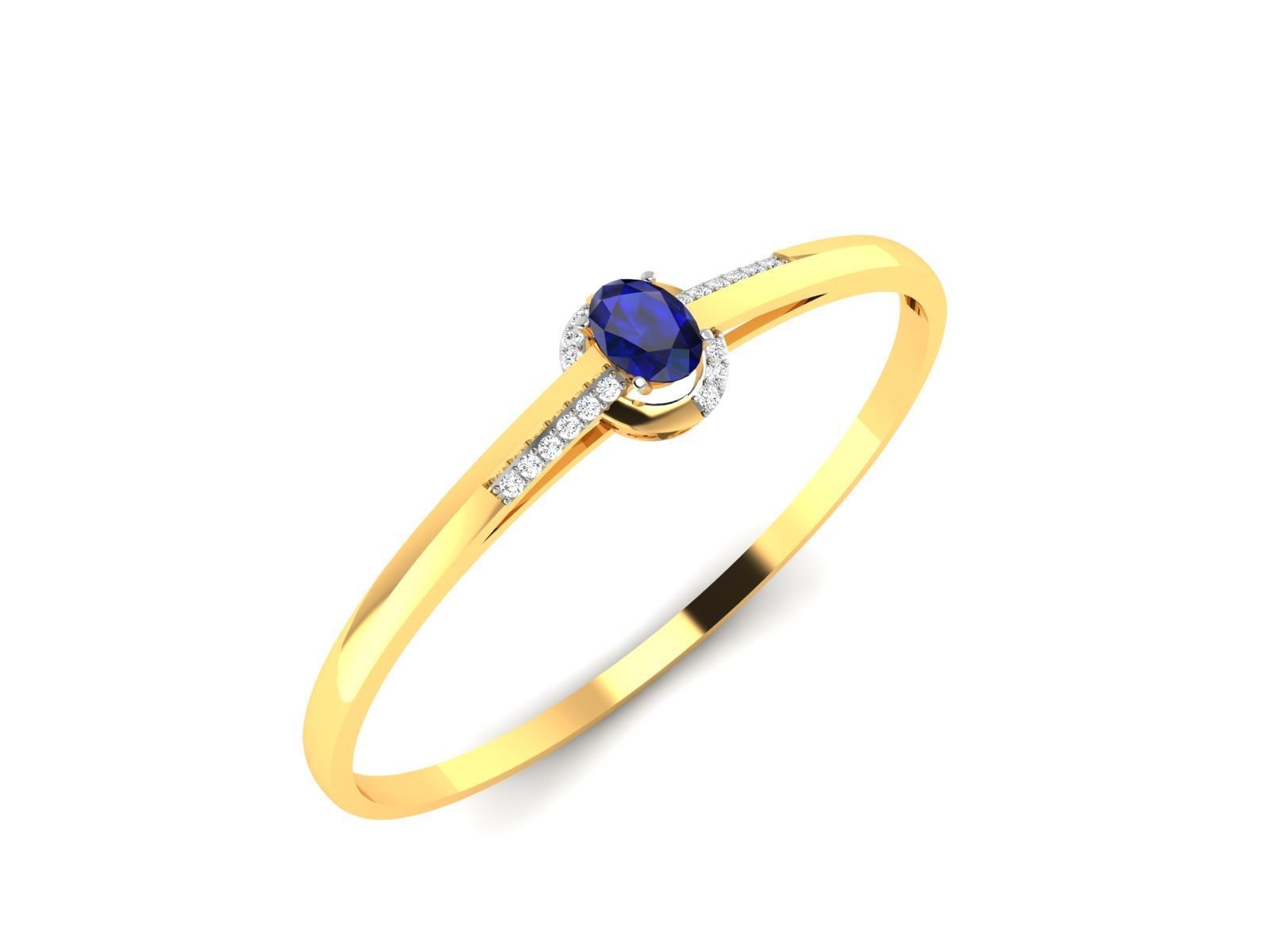 Band 3dm Render Details gold ring with sapphire stone 3D print model_1