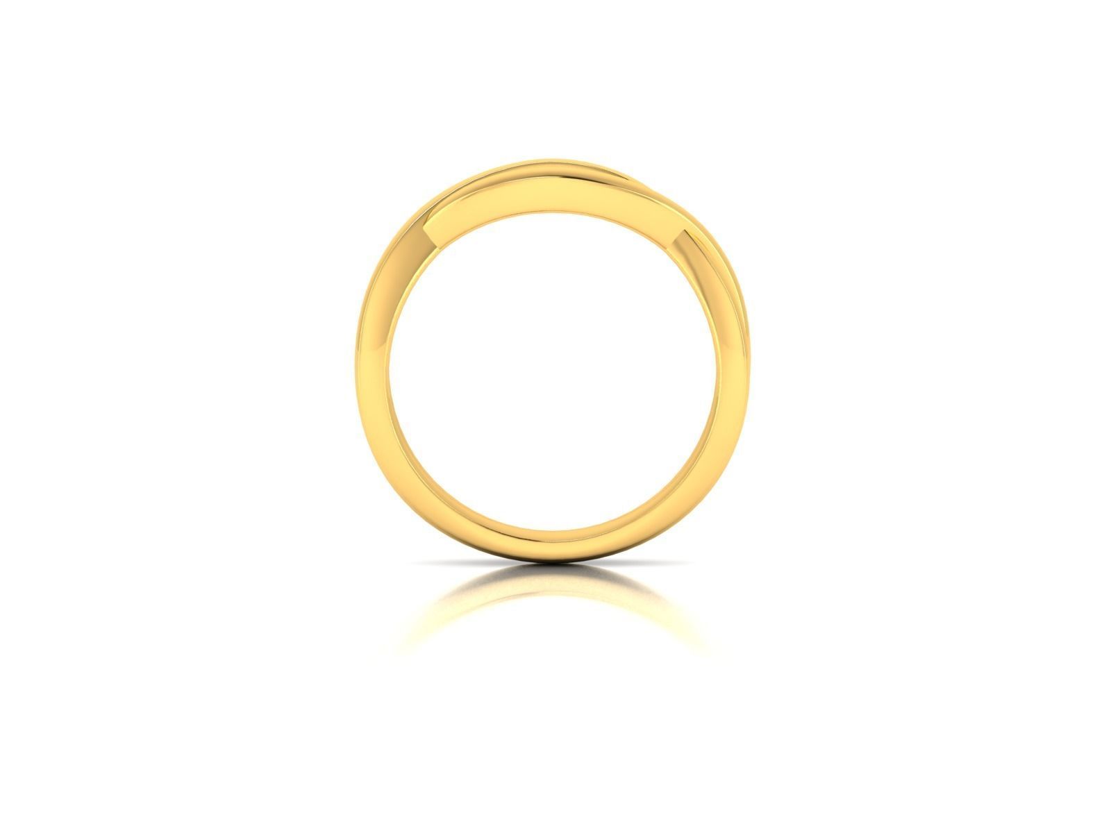 Band 3dm Render Details gold ring with two twists 3D print model_3