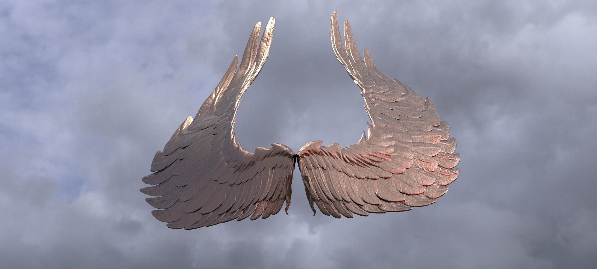 Egyptian Goddess wings 2 3 3D model_1