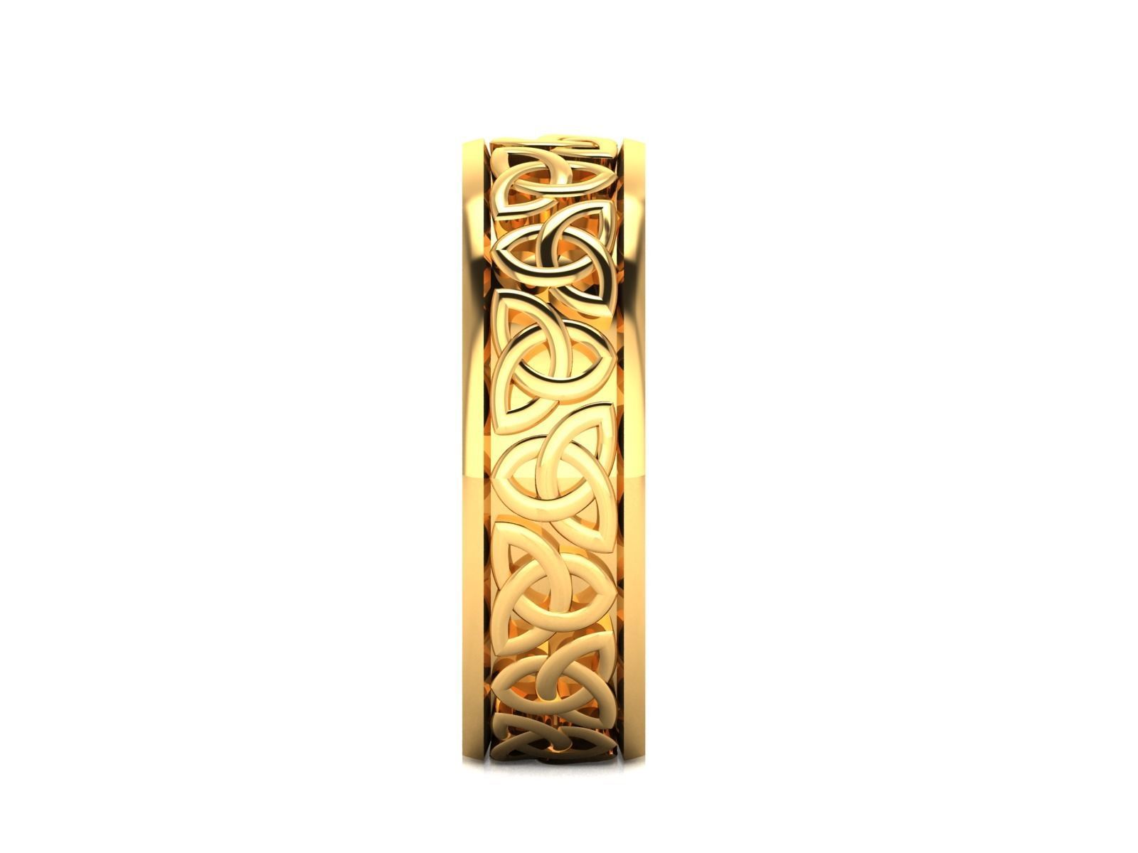 Band 3dm Render Details celtic wedding ring gold 3D print model_5