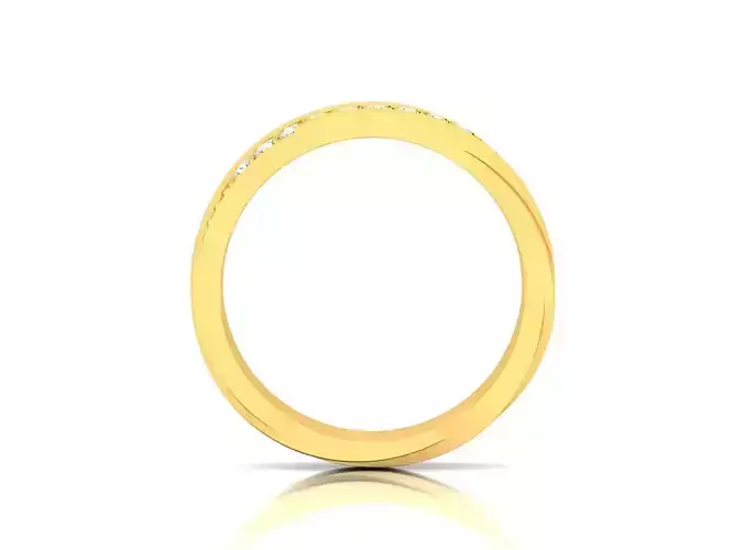 Band 3dm Render Details gold wedding with diamonds