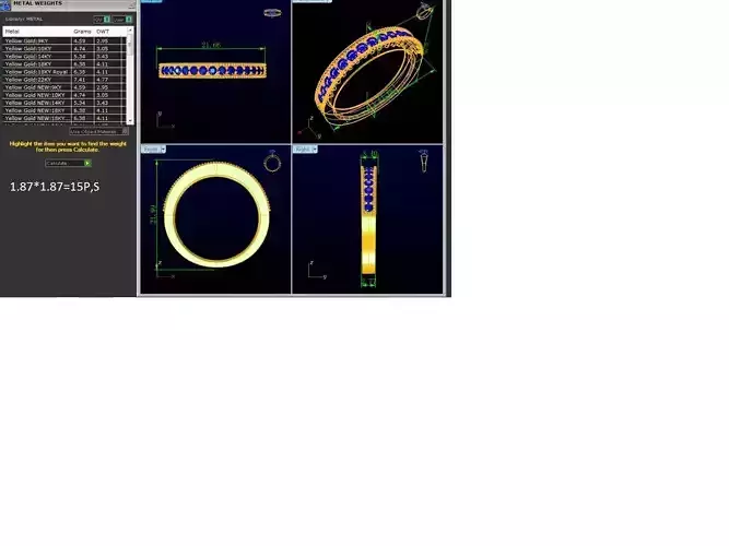 Band 3dm Render Details gold diamond eternity ring