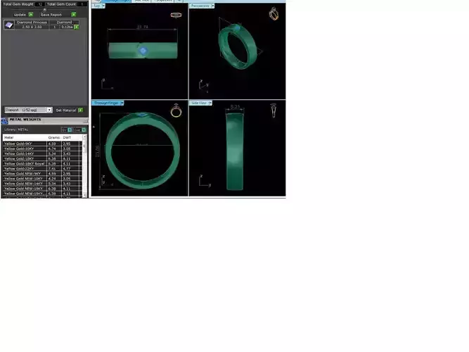 Band 3dm Render Details gold ring with ruby stone