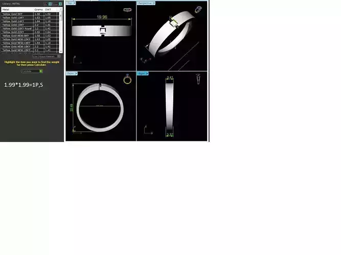 Band 3dm Render Details sapphire ring gold