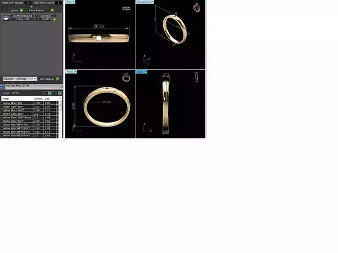 Band 3dm Render Details gold wedding ring
