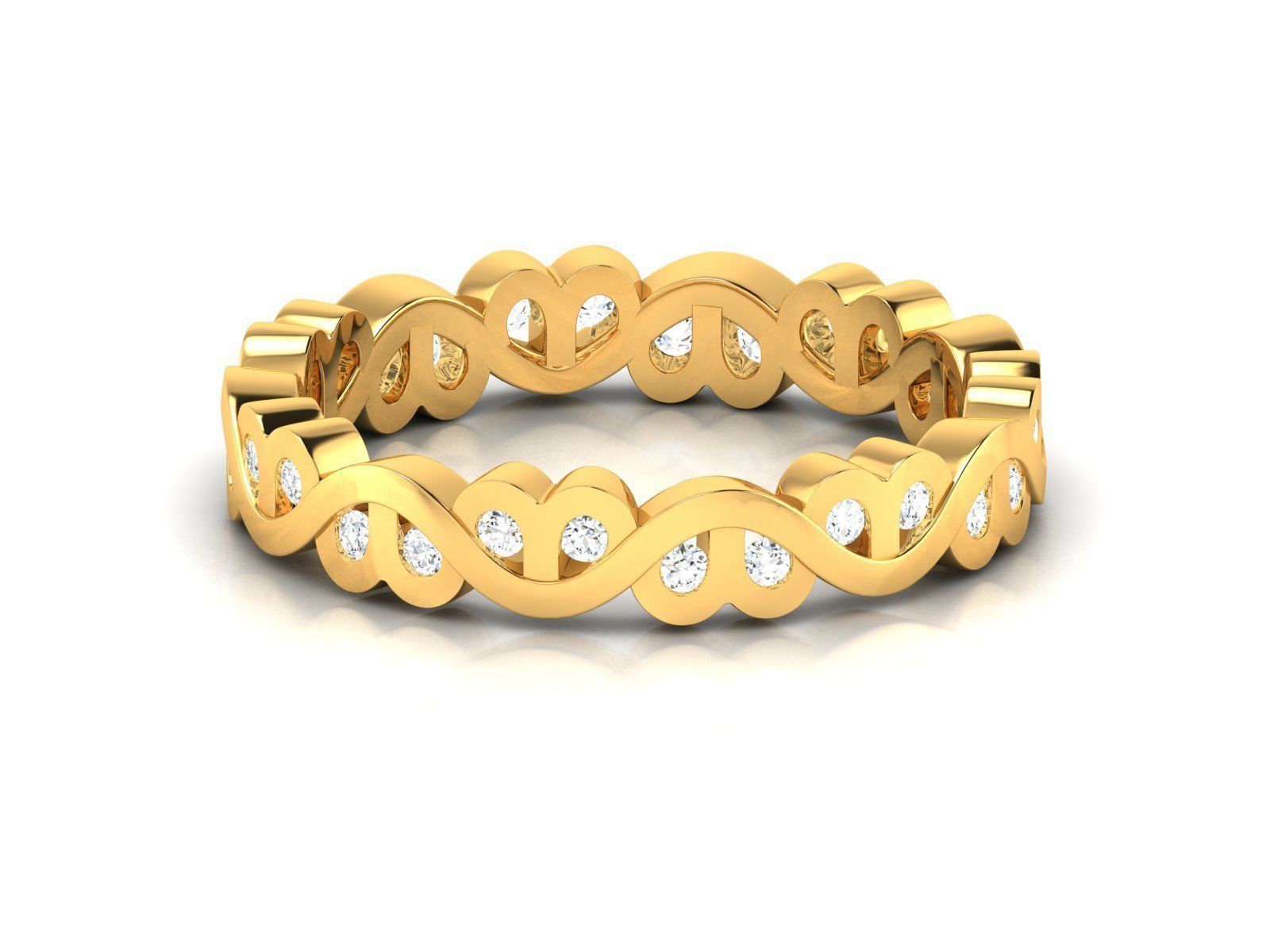 Band 3dm Render Details gold eternity ring with diamonds 3D print model_6