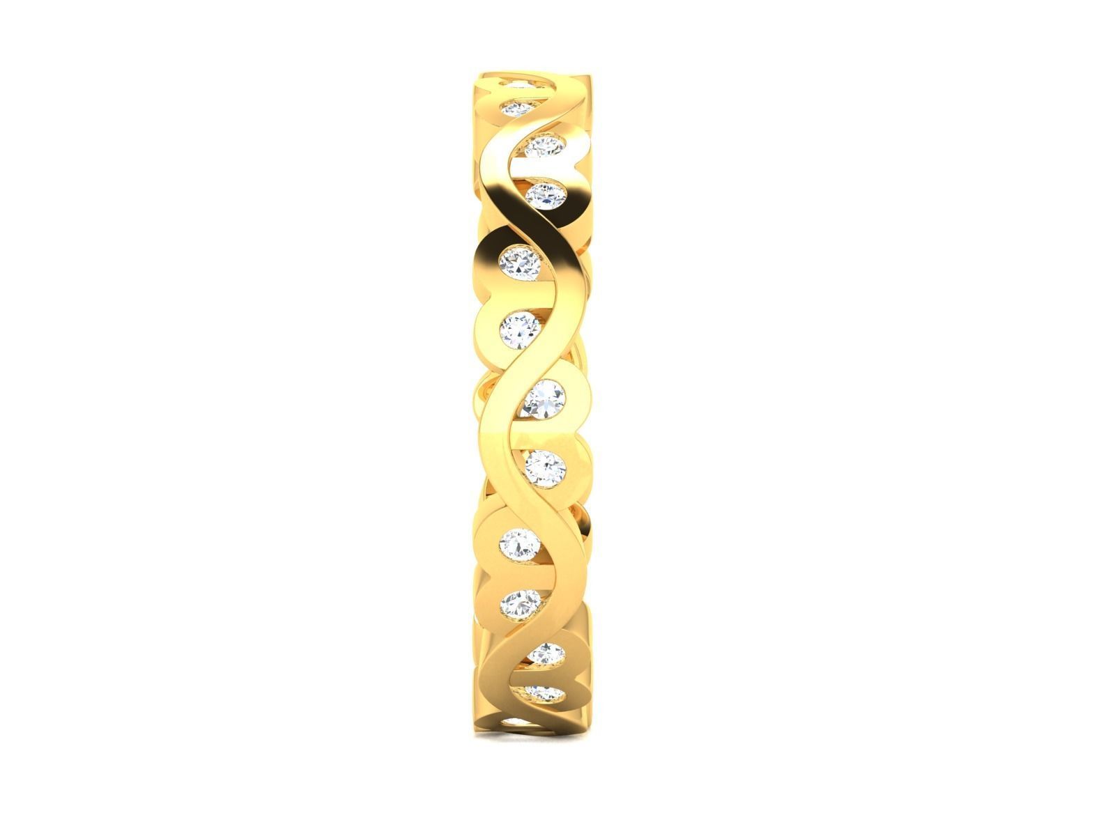 Band 3dm Render Details gold eternity ring with diamonds 3D print model_5