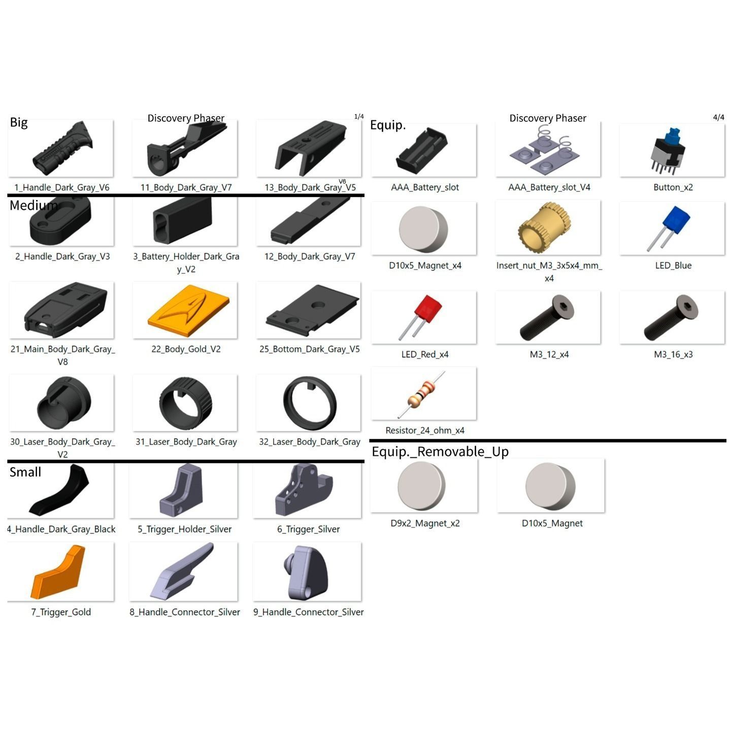 Discovery Phaser - Star Trek - Commercial - Printable - STL  3D print model_19