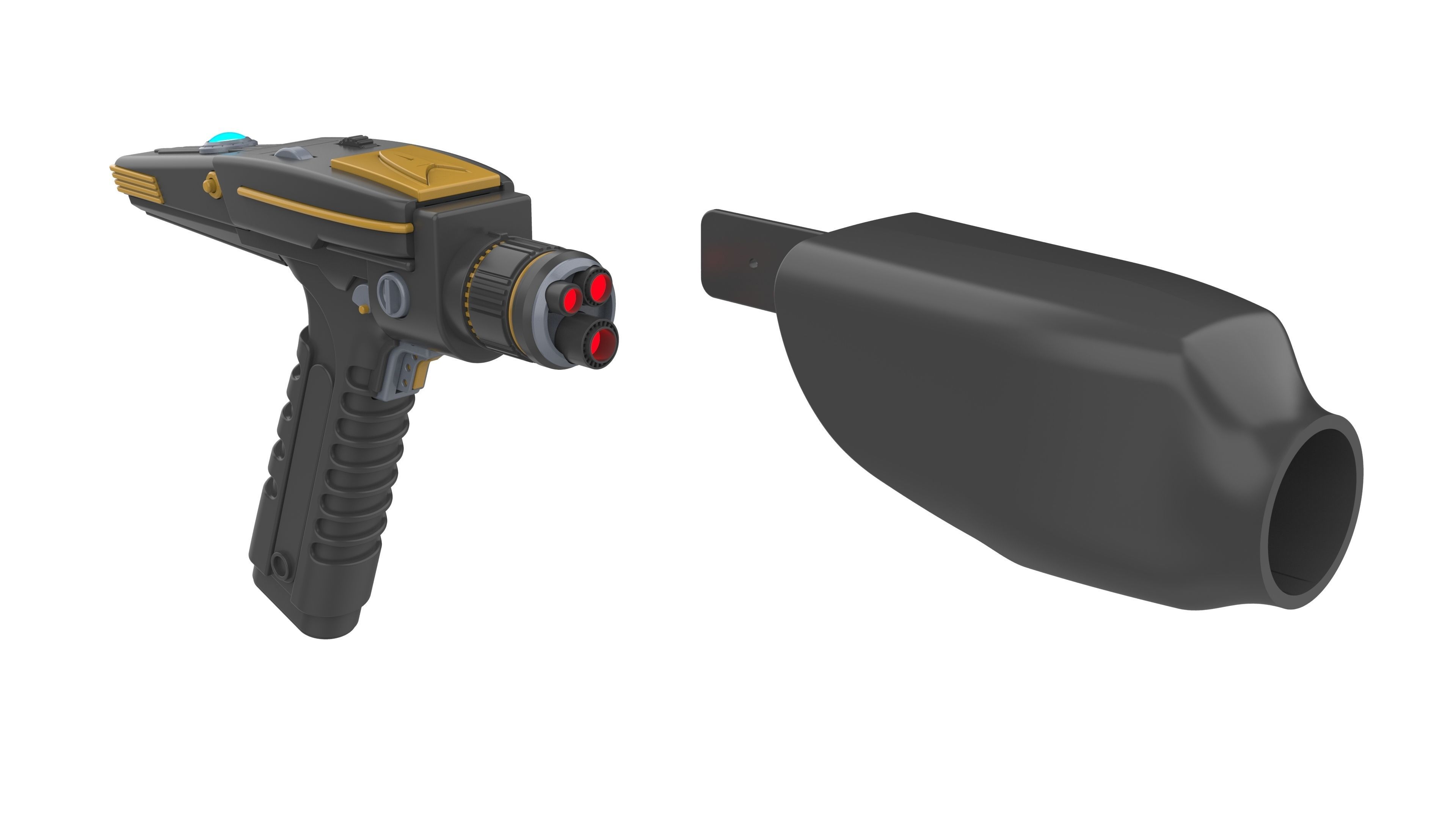 Discovery Phaser - Star Trek - Commercial - Printable - STL  3D print model_15