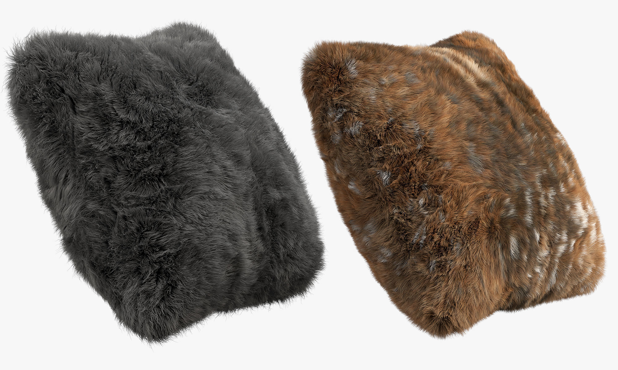 Collection of 38 fur pillows 3D model_40