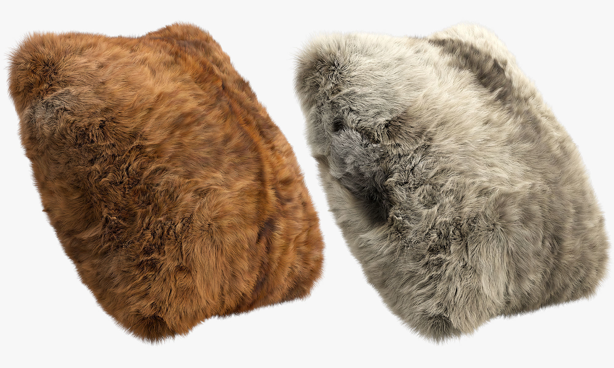 Collection of 38 fur pillows 3D model_39