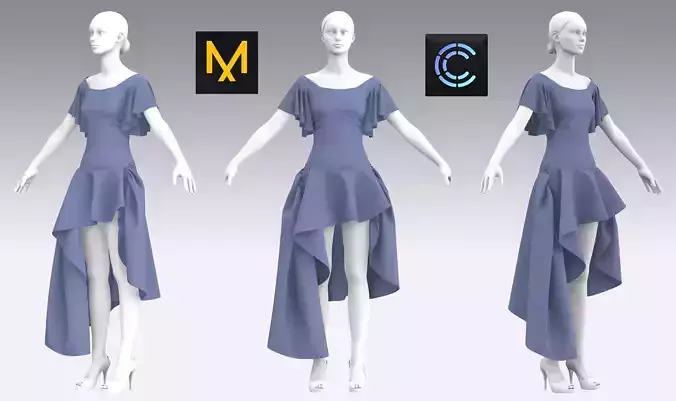 Dress Outfits MD CLO 3D ZPRJ ZPAC project files 3D model