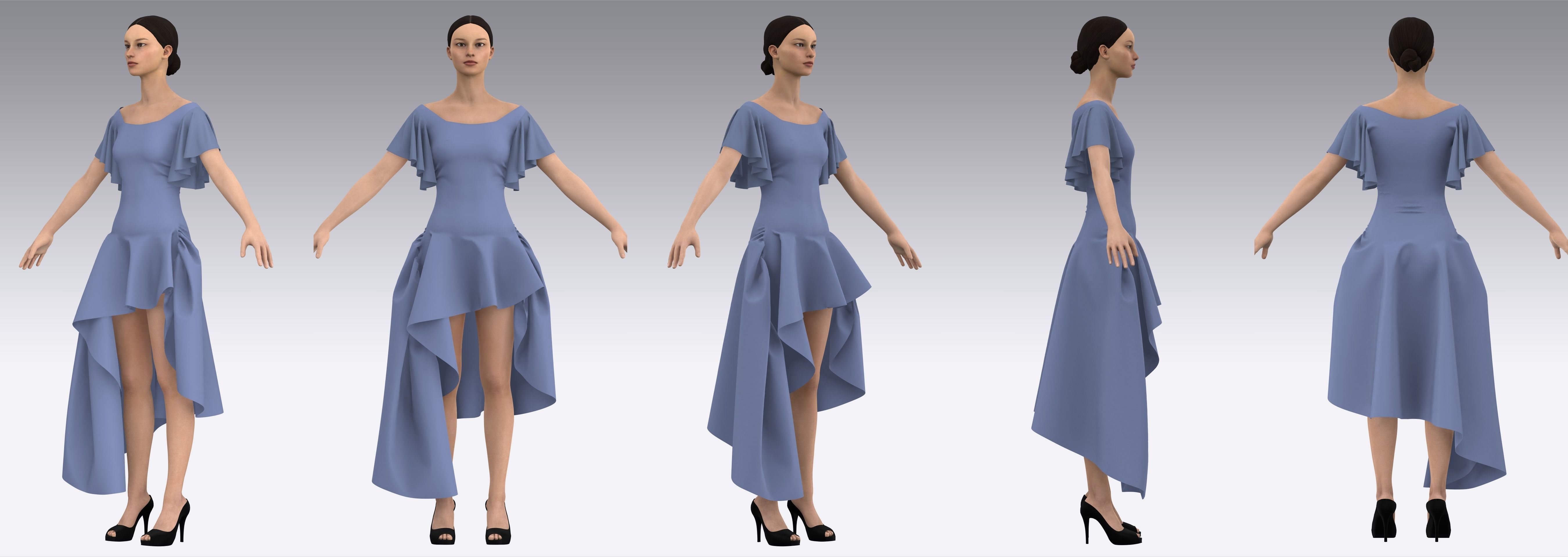 Dress Outfits MD CLO 3D ZPRJ ZPAC project files 3D model_4