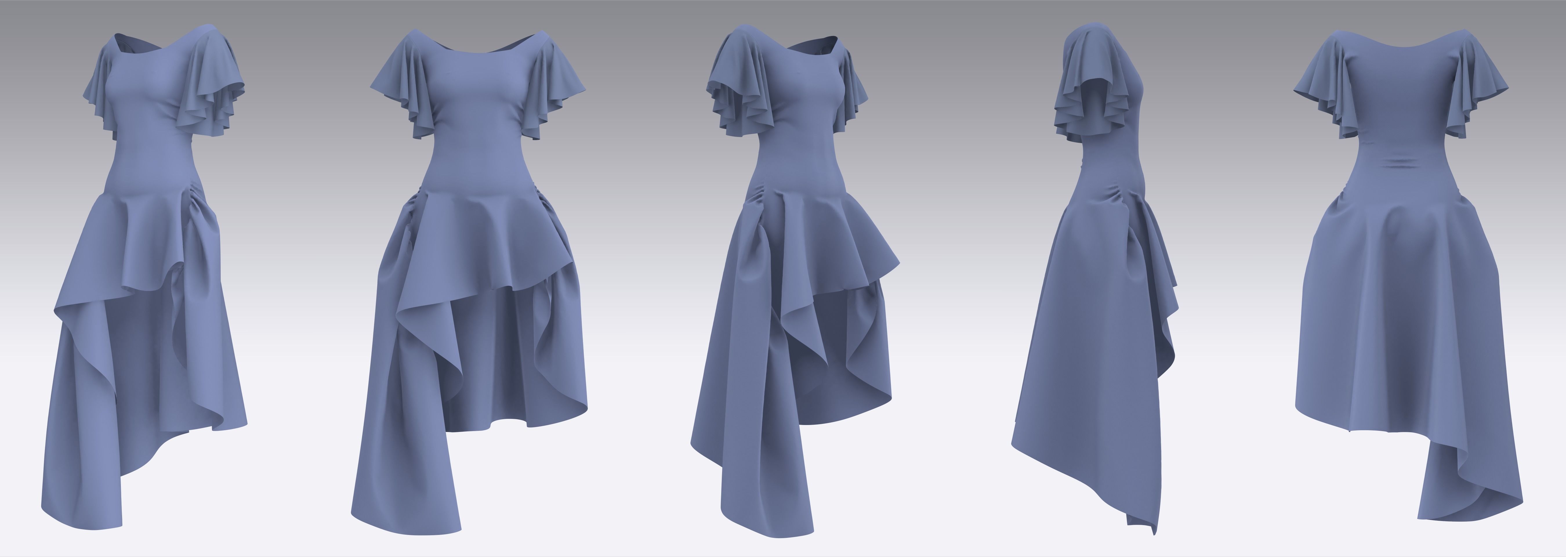 Dress Outfits MD CLO 3D ZPRJ ZPAC project files 3D model_5
