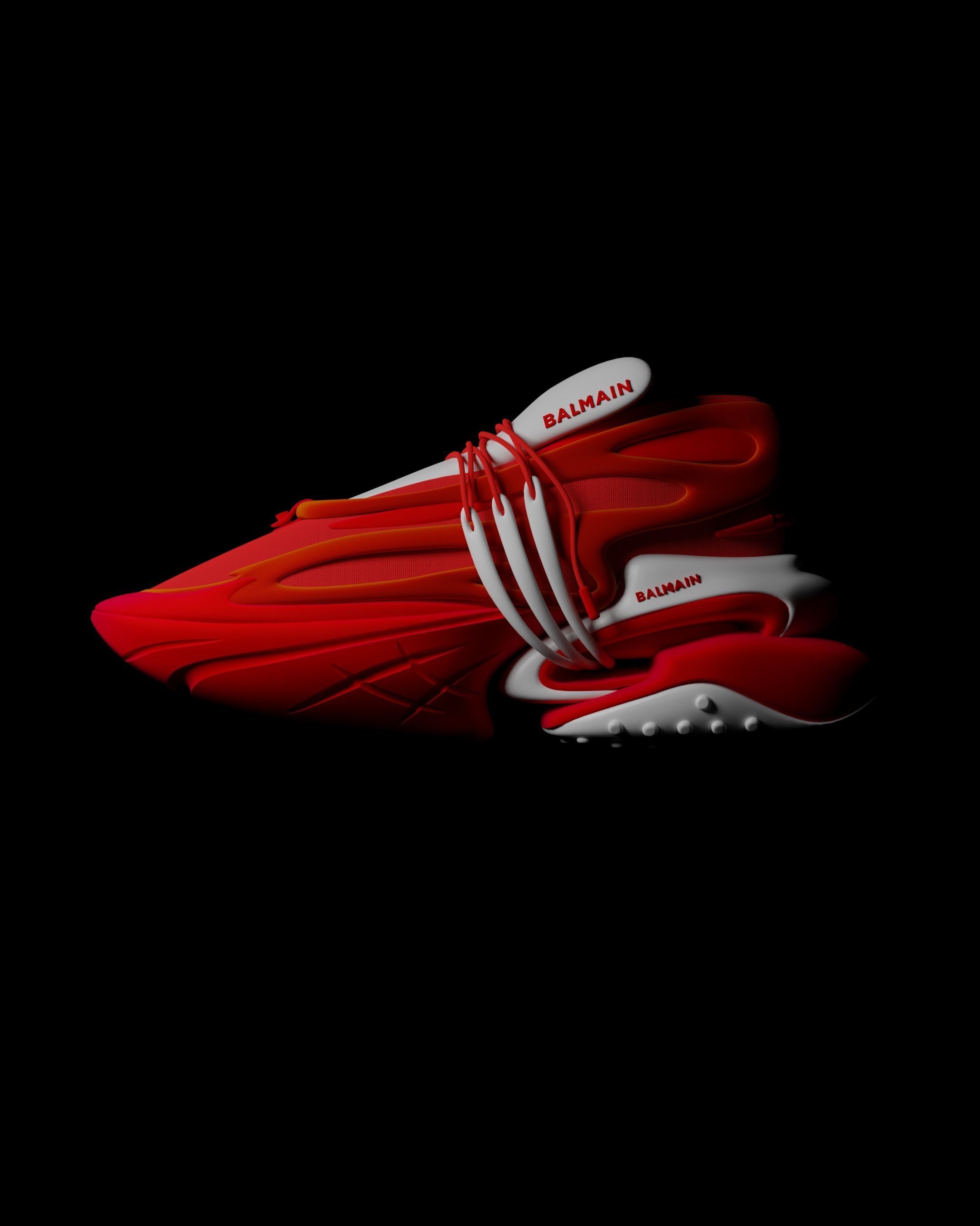 Balmain Unicorn sneakers Low-poly 3D model_1