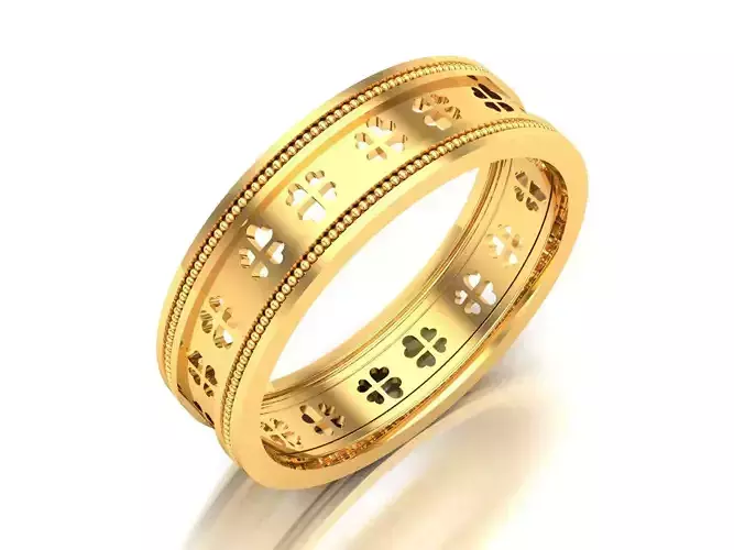 Band 3dm Render Details shamrock wedding gold
