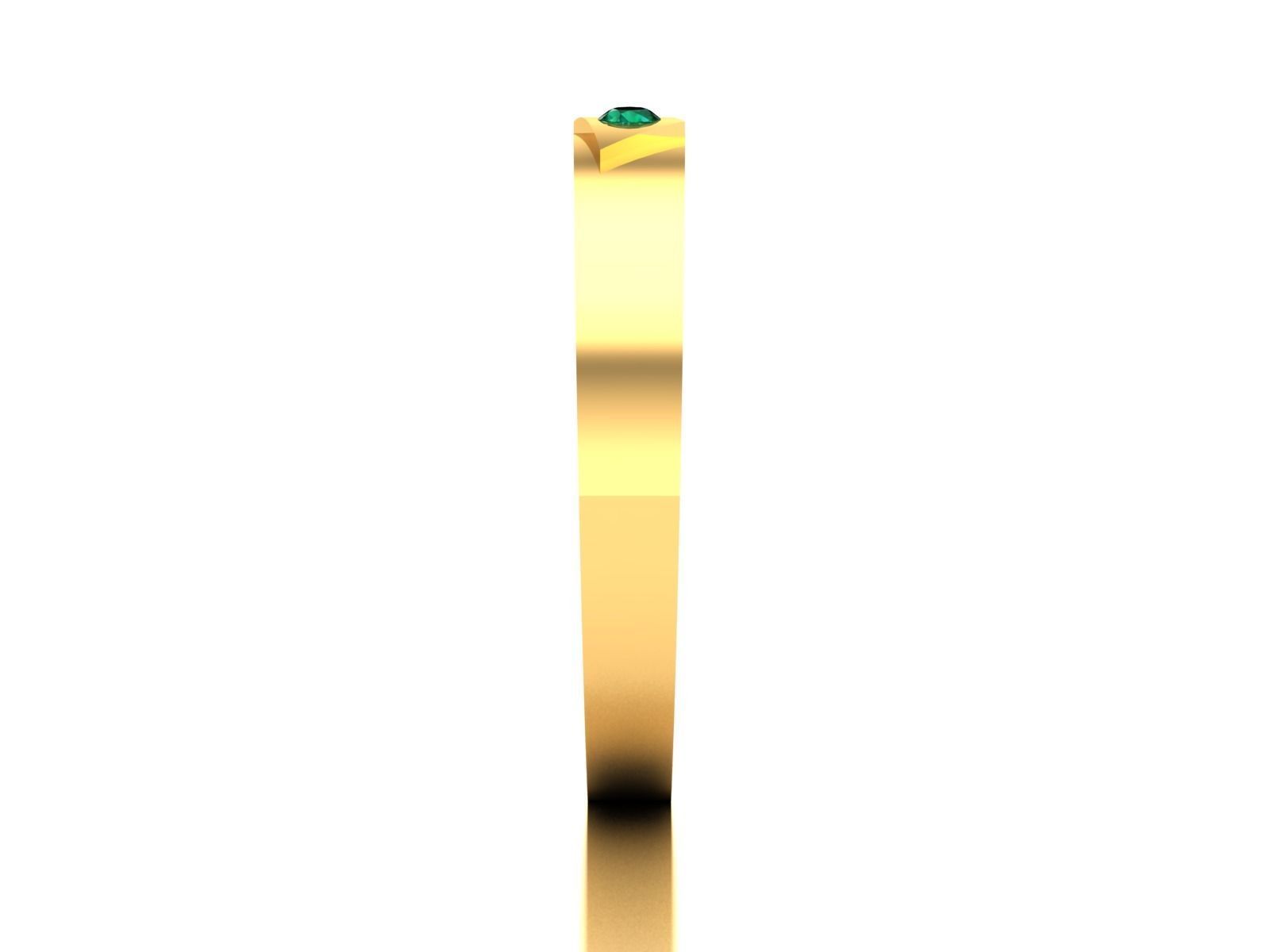 Band 3dm Render Details emerald wedding ring gold 3D print model_1