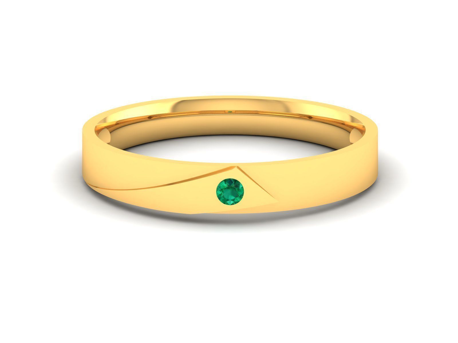 Band 3dm Render Details emerald wedding ring gold 3D print model_5