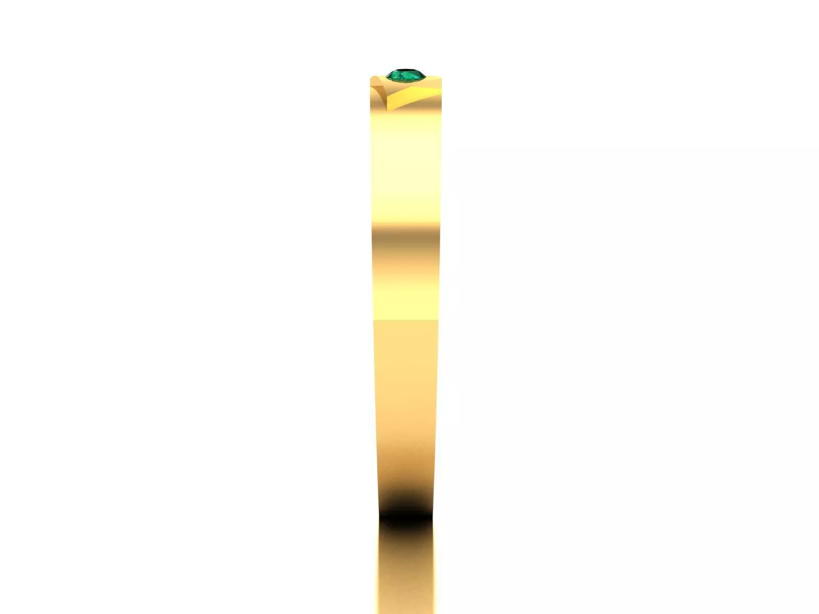 Band 3dm Render Details emerald wedding ring gold 3D print model_0