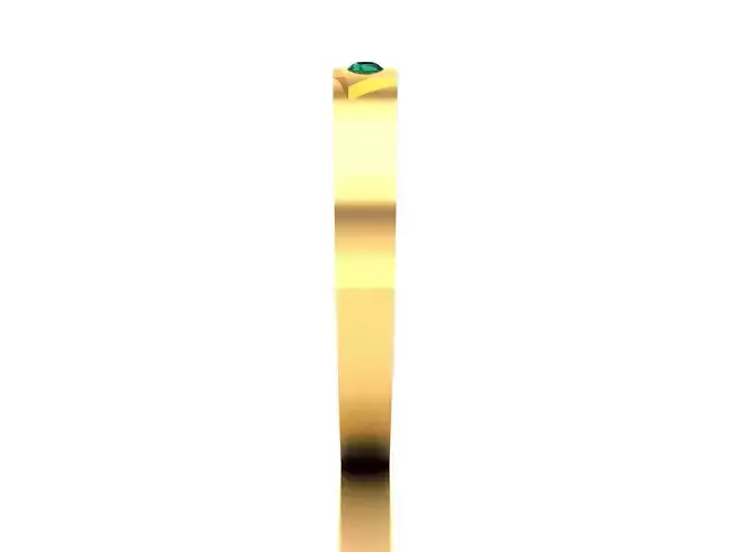 Band 3dm Render Details emerald wedding ring gold