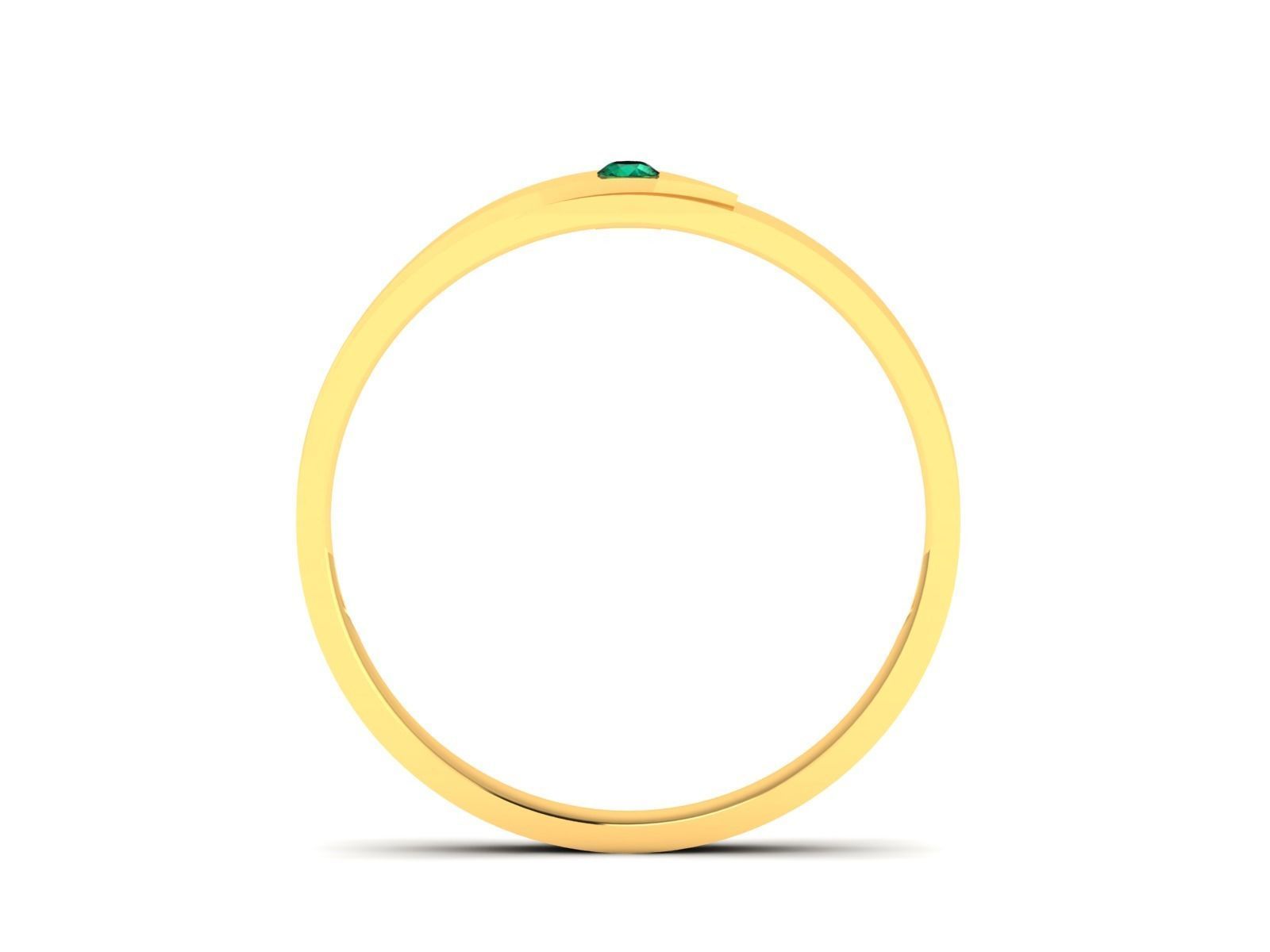 Band 3dm Render Details emerald wedding ring gold 3D print model_4