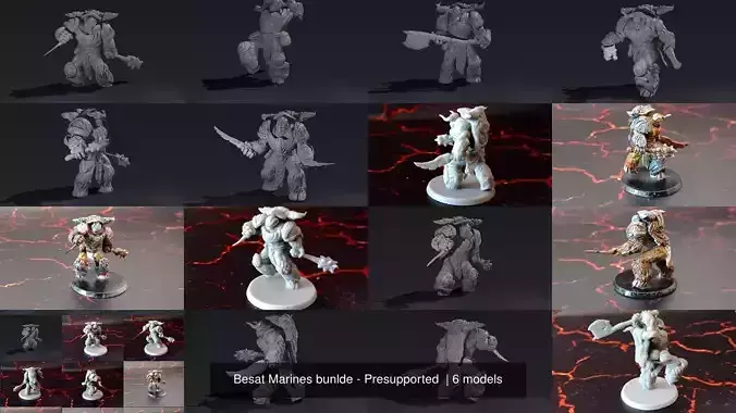 Besat Marines bunlde - Presupported  3D Model Collection