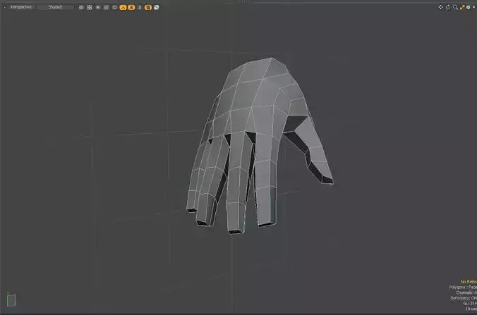 hand basic low poly Low-poly 3D model