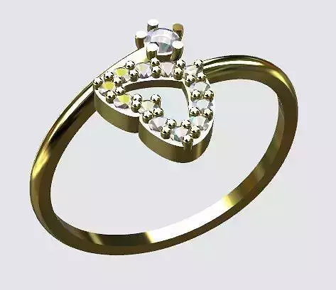 Fashion Ring Heart  3D Print Model