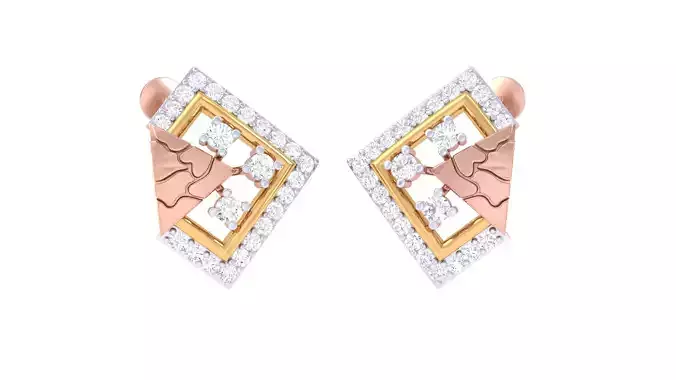 Women Studs Earrings 3dm STL OBJ FBX Renders Details