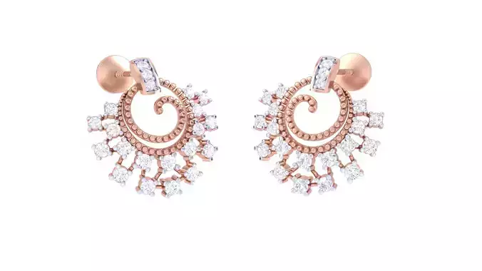 Women Studs Earrings 3dm STL OBJ FBX Renders Details