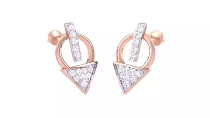 Women Studs Earrings 3dm STL OBJ FBX Renders Details