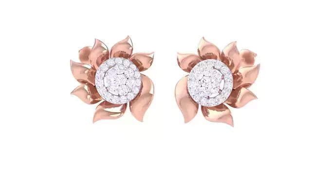 Women Stud Earrings 3dm STL OBJ FBX Renders Details