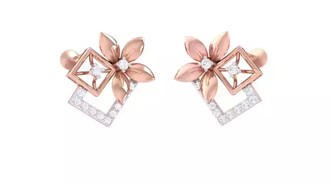 Women Stud Earrings 3dm STL OBJ FBX Renders Details