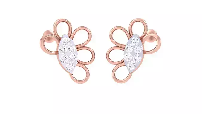 Women Stud Earrings 3dm STL OBJ FBX Renders Details