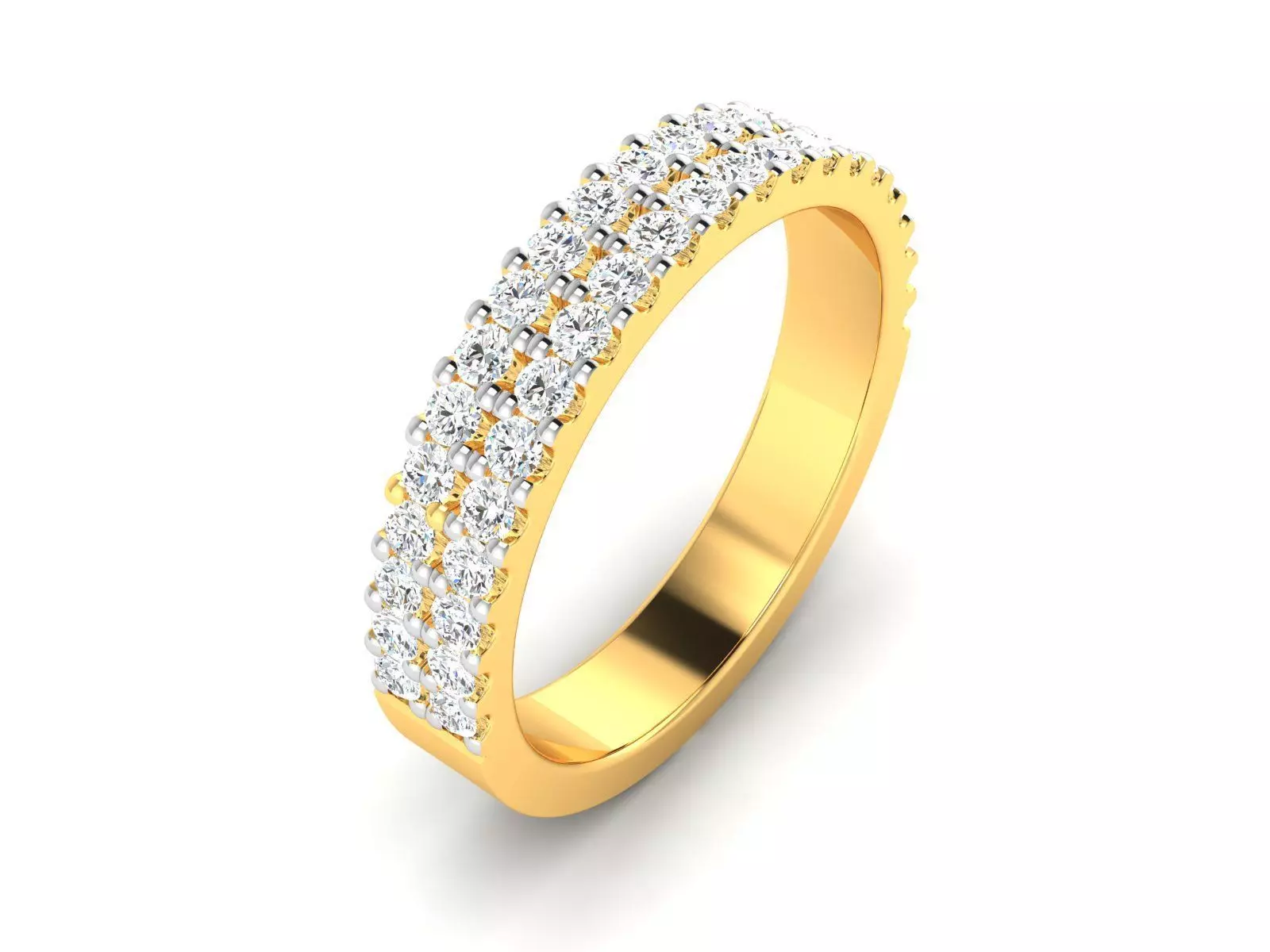 Band 3dm Render Details gold diamond eternity ring 3D print model_0
