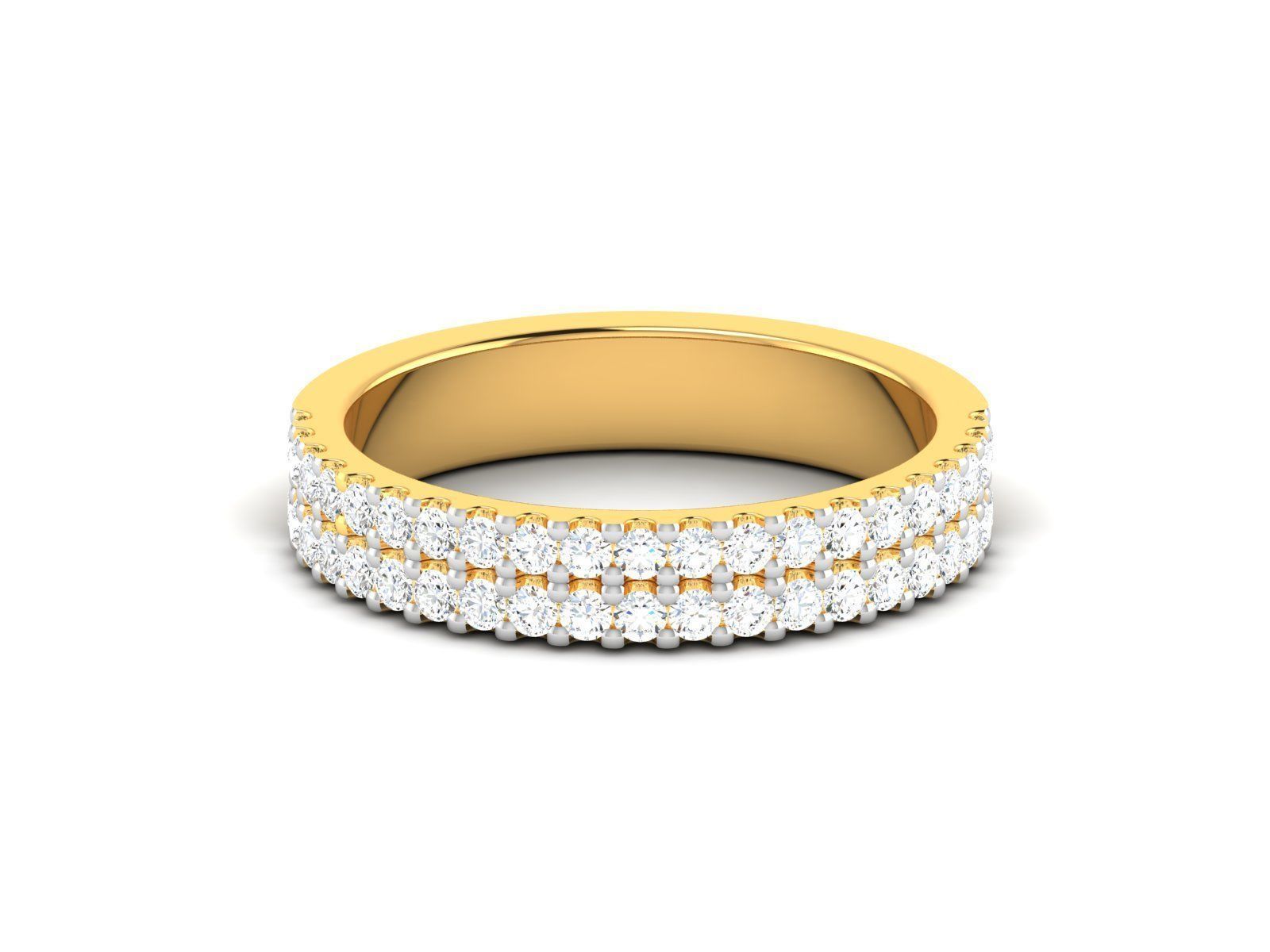 Band 3dm Render Details gold diamond eternity ring 3D print model_6