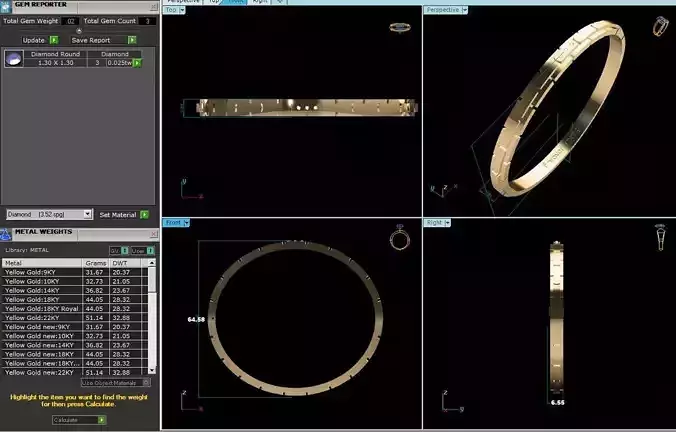 Band 3dm Render Details gold ring 3D print model