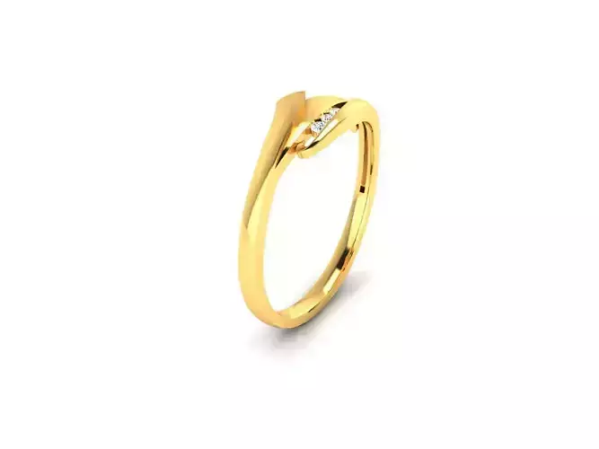 Band 3dm Render Details gold ring with diamond