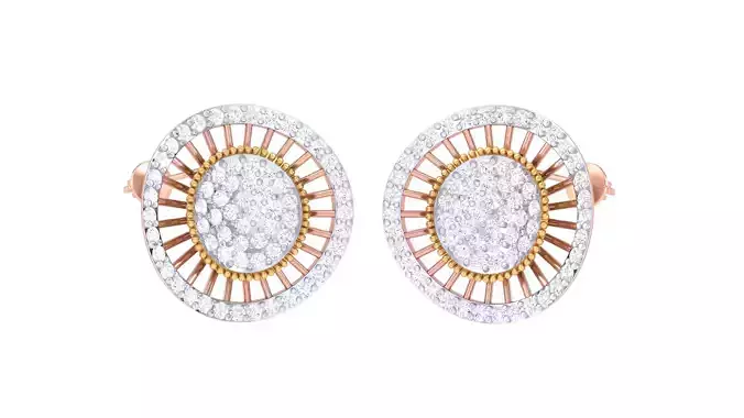 Women Stud Earrings 3dm STL OBJ FBX Renders Details