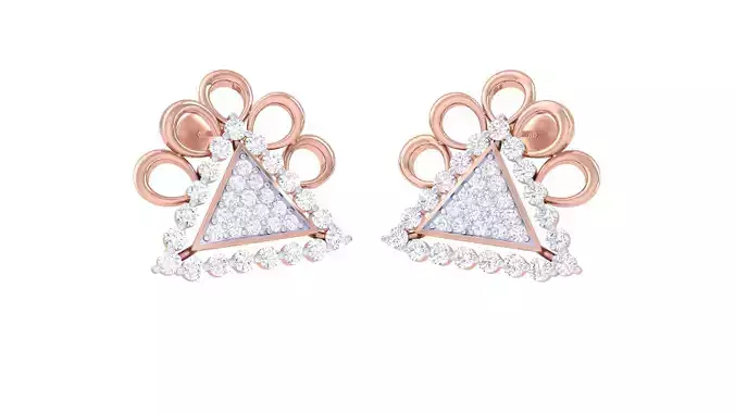 Women Stud Earrings 3dm STL OBJ FBX Renders Details